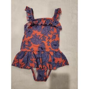 Janie & Jack Girls Floral Swimsuit Sz 4